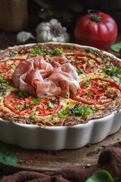Špenátový koláč, Špenátový kiš s prosciuttom – Quiche