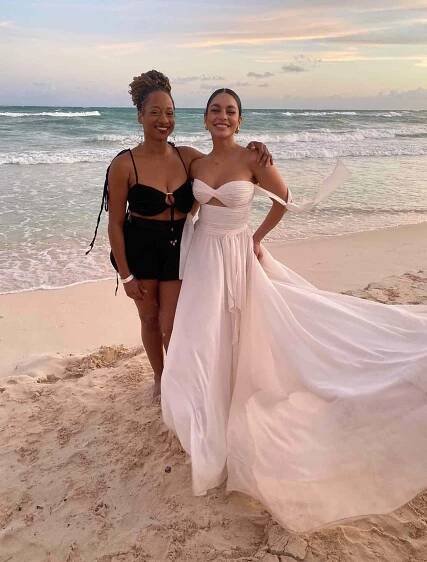 Vanessa Hudgens and Monique Coleman at Vanessa's wedding