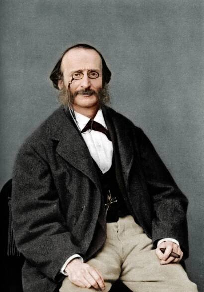 Jacques Offenbach, 1819-1880. (Photo d'origine de Nadar, colorisée pour 