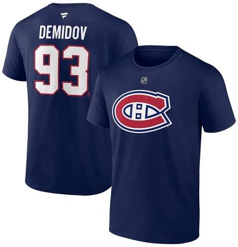 Men's Montreal Canadiens Ivan Demidov Fanatics Navy Authentic Stack Cotton T-Shirt
