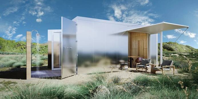 Soběstačný tiny house z lodního kontejneru plný luxusu. I minimalismus může stát velké peníze