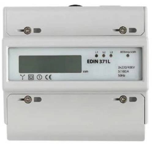 Elektroměr EDIN 371L - 5-100A, třífázový, 1-tarifní s LCD displejem, IP20