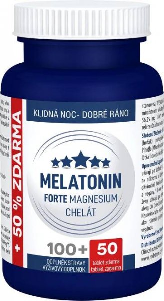 Clinical Melatonin Forte Magnesium chelát 100+50 tablet zdarma