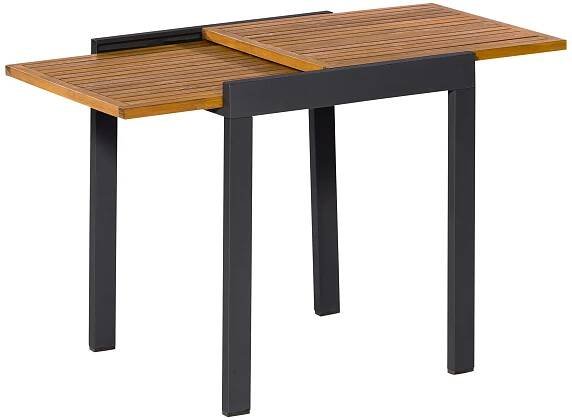 STOLEK NA BALKÓN, dřevo, kov, 65-130/75/65 cm - barvy grafitu/přírodní barvy, Moderní, kov/dřevo (65-130/75/65cm) - Gardenson