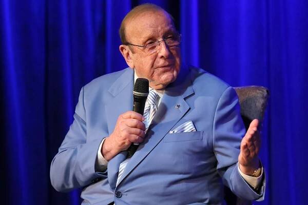 LOS ANGELES, CA - DECEMBER 05: Clive Davis speaks onstage at A Night With Clive Davis: Featuring a screening of the Soundtrack of Our Lives documentary and a Q&A at The GRAMMY Museum on December 5, 2017 in Los Angeles, California. (Photo by Rebecca Sapp/Getty Images for The Recording Academy )