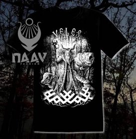 Naav - rock, metal, pohanství obchod - VELES, slovanské pánské tričko Naav, černobílé - Naav - Trička pánská - Oblečení
