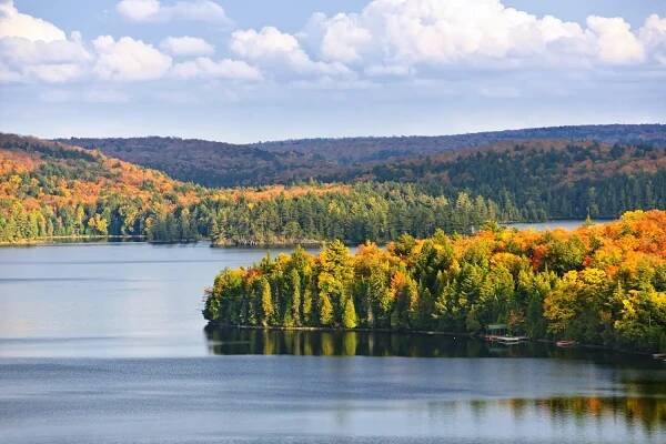 Aerial view of Algonquin Provincial Park in Canada