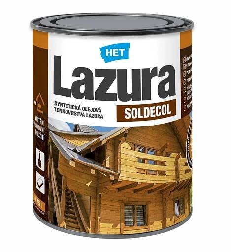 HET Soldecol Lazura olejová tenkovrstvá 0,75l