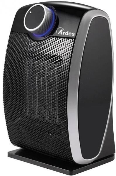 Malý keramický ohřívač vzduchu s ventilátorem MIC 4P09 v černé barvě