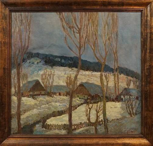 Josef Bárta - Chalupy pod sněhem - Aukční Galerie Platýz