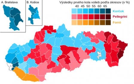 Súbor:Prezidentske volby 2024 - Prve kolo mapa okresov v percentach.svg – Wikipédia