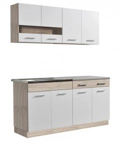 Kuchyňská linka 160 Lorna-dub šedý/bílá - bez pracovní desky | Nábytek Harmonia - kvalitní nábytek z celé Evropy