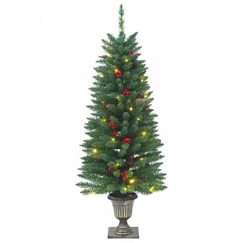 Umělé vánoční stromky, 2 ks, 100 LED, zelené, 120 cm