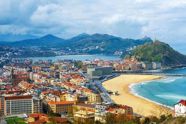 Aerial view of San Sebastian, Spain