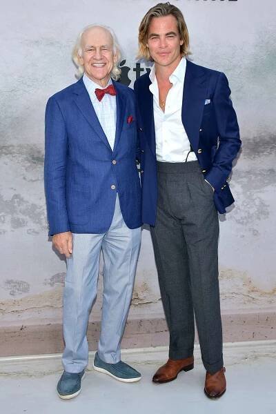 Chris Pine Supports Dad Robert Pine at Premiere of His Apple TV+ Series 'Five Days at Memorial'