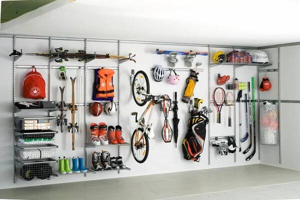 Garageneinrichtung, Regalsystem Garage, Garagenregal, Elfa Regalsystem, Regalsystem für Keller