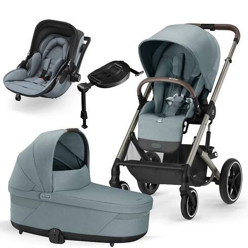 CYBEX Set 3v1 Balios S Lux Black Sky Blue 2023 Gold + KIDDY Evoluna i-size 2