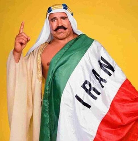 The Iron Sheik With Flag Wallpaper