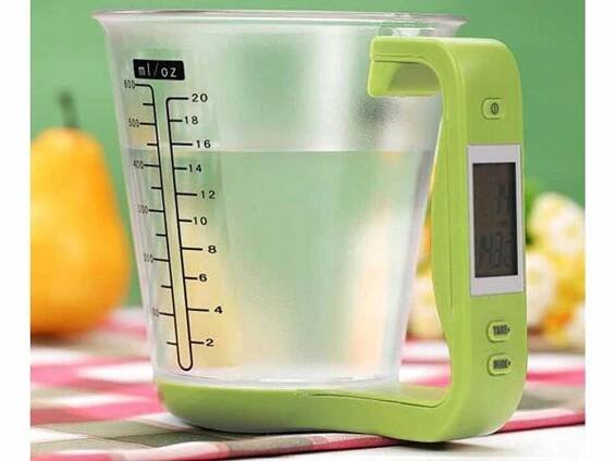 Verk 07242 Digitální kuchyňská odměrka 1kg/1g, zelená