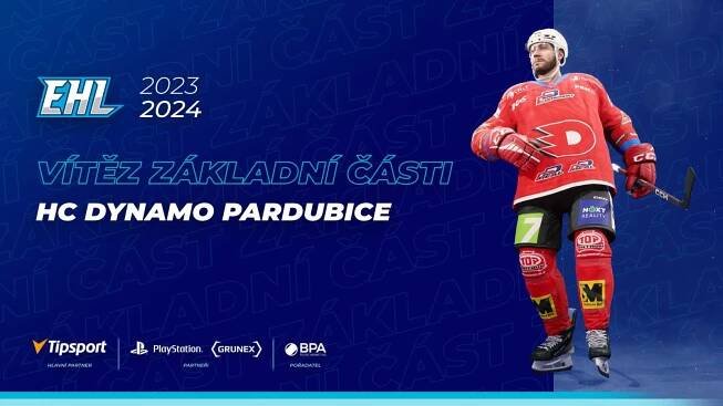 HC Dynamo Pardubice se stává vítězem základní části EHL
