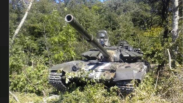 Ruský tank T-72B3 na Ukrajině