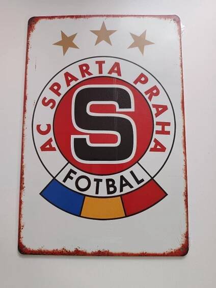 Plechová cedule 20x30cm AC SPARTA PRAHA - Starožitnosti