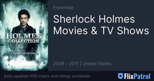 Sherlock Holmes Movies & TV Shows • FlixPatrol