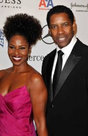 Denzel Washington (R) and his wife Pauletta Washington pose during the cocktail reception at the 30th anniversary Carousel of Hope Ball to benefit the Barbara Davis center for childhood diabetes held at the Beverly Hilton Hotel on October 25, 2008 in Beverly Hills, California