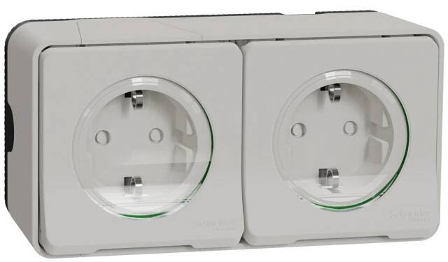 SCHNEIDER Dvojzásuvka MUR39035 230V IP55 polar