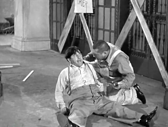 Curly's unintentionally hurt Moe -- again.
