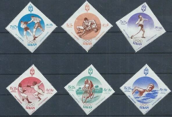 Libanon 1960 Známky Mi 695-700 ** sport Olympiáda olympijské hry