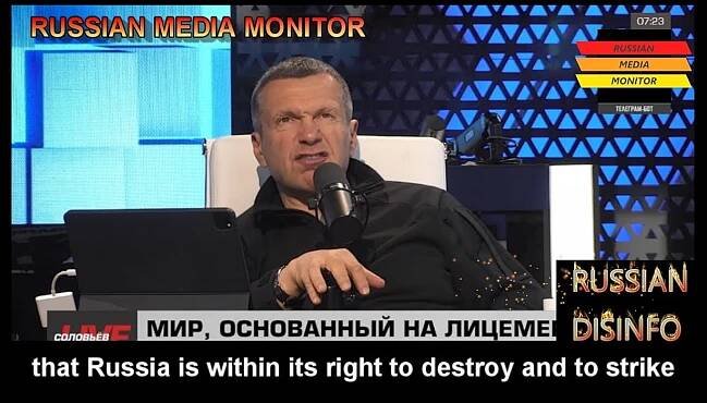 Vladimir Solovyov is upset about Israel, Lebanon and the West