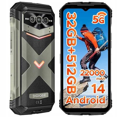 Chytrý telefon DOOGEE V MAX PRO 5G 120HZ 22000mAh 32/512GB Android 14 SIM 108MP