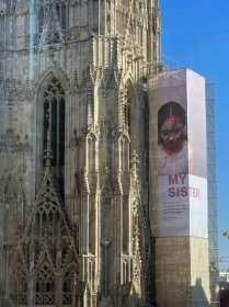 "My Sister" by Gottfried Helnwein unveiled on St. Stephen's Cathedral, Vienna | B.LA Art Foundation
