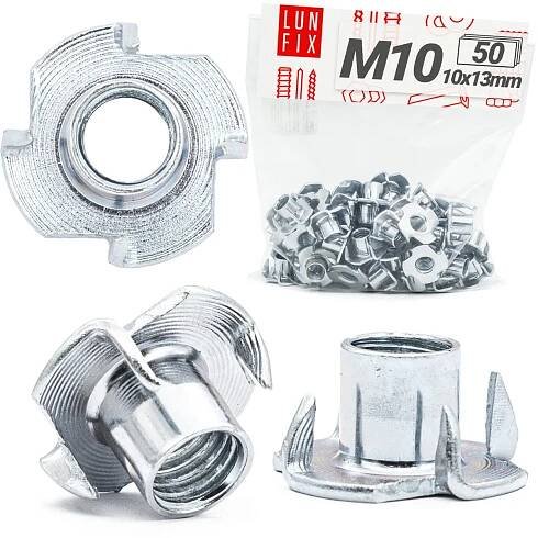 Naražecí matice M10 (10x13mm) šestihranná pozinkovaná 50ks.