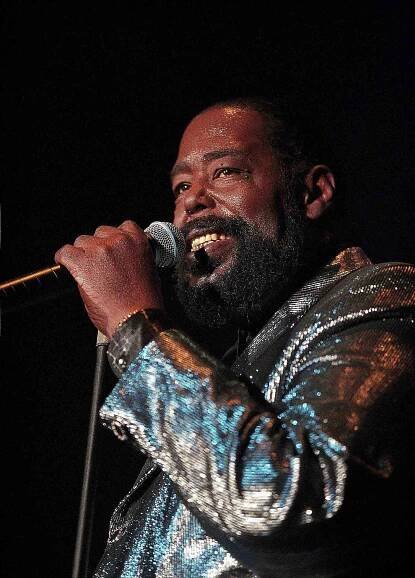 Portrait of Barry White during a performance