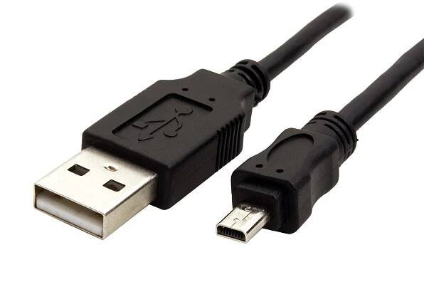 USB kabel (2.0), USB A samec - 8-pin samec, 25947, 1.8m, černý, PANASONIC
