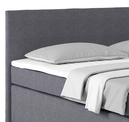 Postel Boxspring NERO PL: 180/200cm, tmavě šedá - tmavě šedá/barvy chromu, Konvenční, kov/textil (180/200cm)