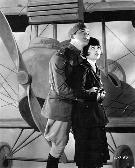 "Wings" (1929):  The first Academy Awards were given out at a dinner on May 16, 1929. The best picture winner was 1927's "Wings," a film about World War I pilots starring Clara Bow, right, Charles "Buddy" Rogers, left,  Richard Arlen and Gary Cooper. Even today, the silent film's aerial sequences stand out as some of the most exciting ever filmed. Another film, "Sunrise," was given an Oscar as most "unique and artistic production," an honor that was eliminated the next year.