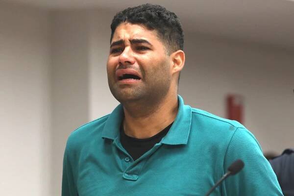 Juan Rodriguez in his Bronx Criminal Court arraignment on Saturday.