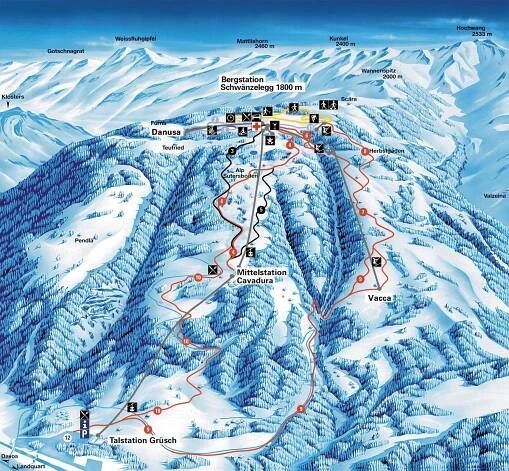 Trail map Grüsch Danusa