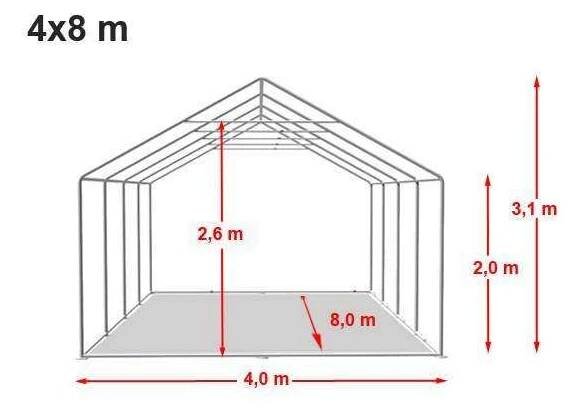 Párty stan 4x8m - PVC Premium Ohnivzdorný - Pártystany-Jičín