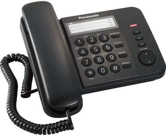 Panasonic KX-TS520 integrovaný telefonní systém (přímá volba jedním tlačítkem, seznam odchozích hovorů, indikátor vyzváněcího tónu), černá - Značkový obchod Panasonic
