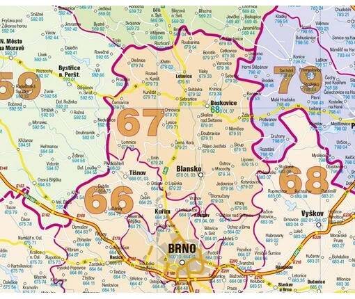 Nástěnná mapa PSČ České republiky PF440 




