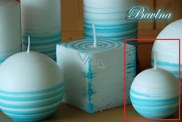 Lima Aromatická spirála Bavlna svíčka bílo - tyrkysová koule 60 mm 1 kus - VMD drogerie a parfumerie
