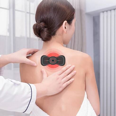 Portable Cervical Vertebra Massage Pad TENS Mini Electric Neck Massager Patch Pain Relief for Neck Back Shoulders Foot Legs