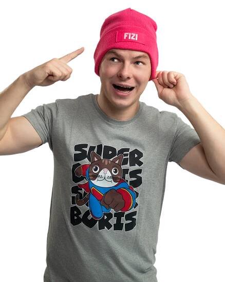 Tričko SUPER BORIS - šedé