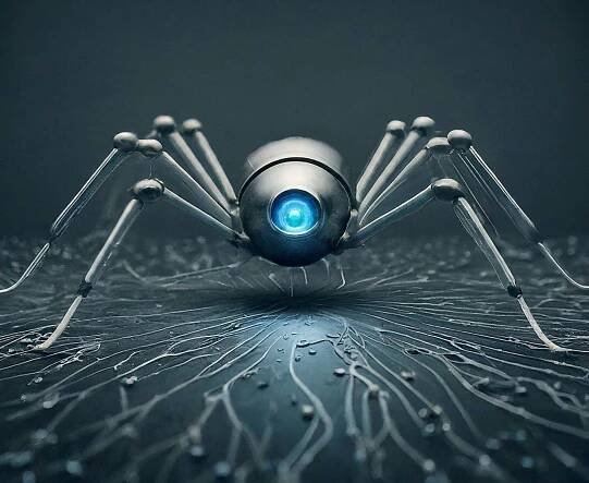 Web crawler indexing web pages on internet.
