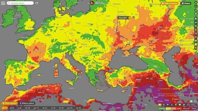 Česká aplikace Windy.com ukazuje riziko požárů pro celý svět - Novinky