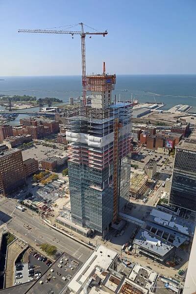 Construction view from Terminal Tower Observation Deck, September 23, 2023